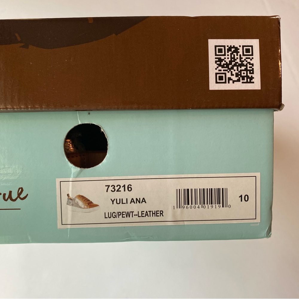 DIBA TRUE Yuli Ana Leather Casual Sneaker Size 10 Womens Luggage / Pewter Color - Picture 12 of 14